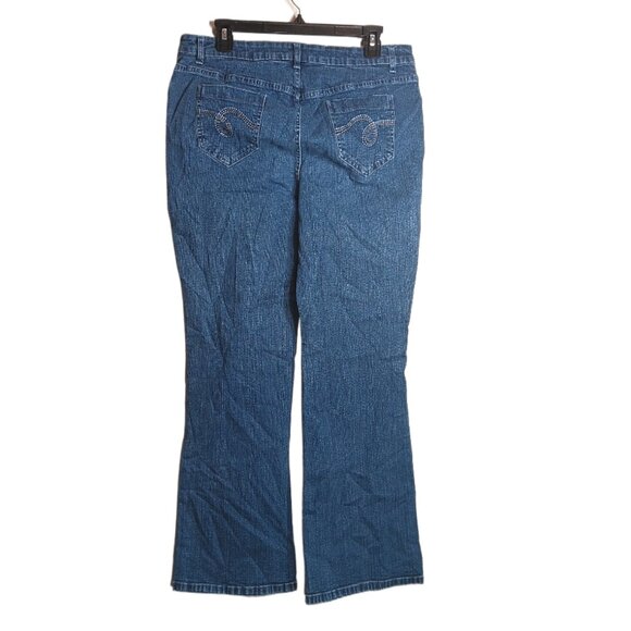 Kim Rogers Bootcut Jeans Womens 16 Petite Medium Wash High Rise Stretch Denim - Picture 3 of 4